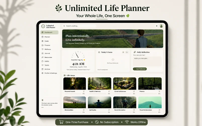 Planivo browser-based Life Planner dashboard
